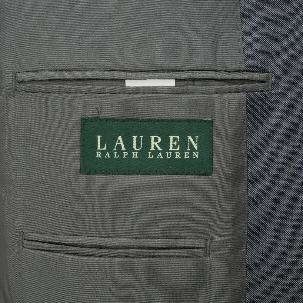 LRL Ralph Lauren Sport Coat Mens 44R Gray Wool Lined Blazer Jacket Preppy